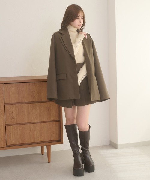 Ambre Neige(アンブルネージュ)の「gold button hige neck rib knit tops / ゴールドボタンハイネックリブニットトップス(ニット/セーター・レディース・ボルドー/ダークブラウン/ブラック/ホワイト系その他/アイボリー・FREE)」の13枚目の写真