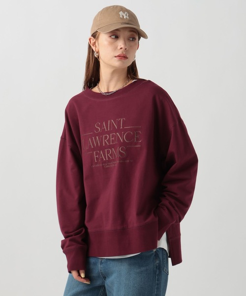 BAYFLOW（ベイフロー）の「[着膨れしない素材感]アソートロゴスウェットプルオーバー（Tシャツ/カットソー・レディース・ブラック/ベージュ/ボルドー・FREE）」の3枚目の写真