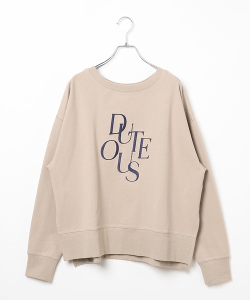 BAYFLOW（ベイフロー）の「[着膨れしない素材感]アソートロゴスウェットプルオーバー（Tシャツ/カットソー・レディース・ブラック/ベージュ/ボルドー・FREE）」の12枚目の写真