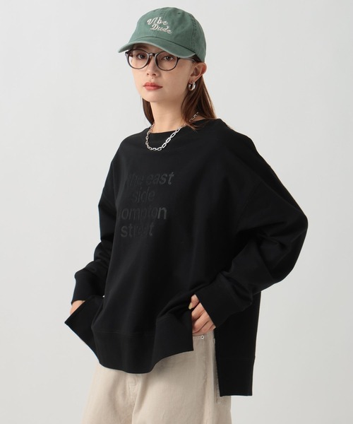 BAYFLOW（ベイフロー）の「[着膨れしない素材感]アソートロゴスウェットプルオーバー（Tシャツ/カットソー・レディース・ブラック/ベージュ/ボルドー・FREE）」の5枚目の写真