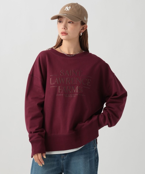 BAYFLOW（ベイフロー）の「[着膨れしない素材感]アソートロゴスウェットプルオーバー（Tシャツ/カットソー・レディース・ブラック/ベージュ/ボルドー・FREE）」の7枚目の写真