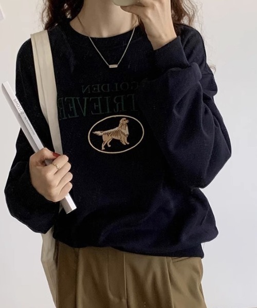 Teem Store(チームストア)の「【裏起毛】アニマルプリントビッグシルエットスウェット(スウェット・レディース・グレー/ネイビー/ライトグレー・L/M)」の9枚目の写真