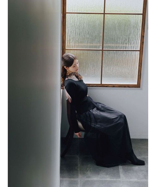 ビットニットドットチュールドッキングワンピース（ワンピース