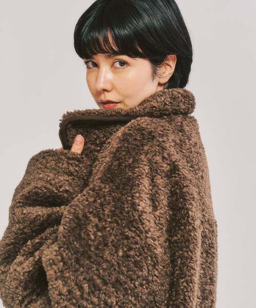 417 EDIFICE（フォーワンセブンエディフィス）の「Curlboa ボアフリースブルゾン（その他アウター・メンズ・ブラック/ブラウン・LARGE/MEDIUM）」の7枚目の写真