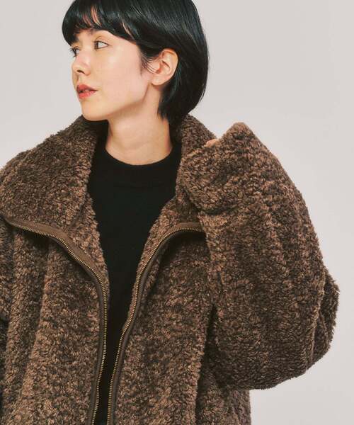 417 EDIFICE（フォーワンセブンエディフィス）の「Curlboa ボアフリースブルゾン（その他アウター・メンズ・ブラック/ブラウン・LARGE/MEDIUM）」の8枚目の写真