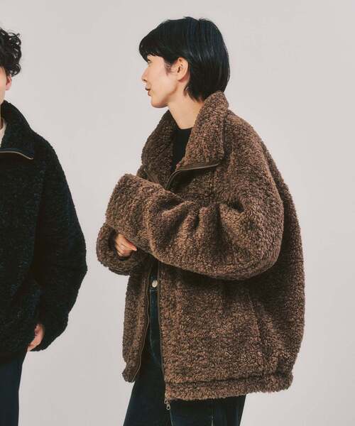 417 EDIFICE（フォーワンセブンエディフィス）の「Curlboa ボアフリースブルゾン（その他アウター・メンズ・ブラック/ブラウン・LARGE/MEDIUM）」の14枚目の写真