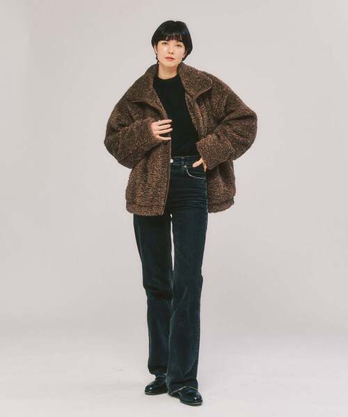 417 EDIFICE（フォーワンセブンエディフィス）の「Curlboa ボアフリースブルゾン（その他アウター・メンズ・ブラック/ブラウン・LARGE/MEDIUM）」の16枚目の写真