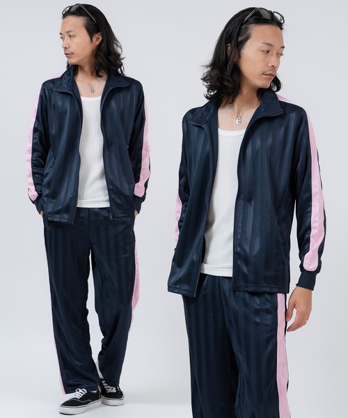 improves（インプローブス）の「シャドーストライプ サイドライン ジャージ トラックジャケット ＆ トラックパンツ（セットアップ・メンズ・ブラック/ネイビー/ネイビー系1/ネイビー系/ブラック系・LARGE/MEDIUM/X-LARGE）」の4枚目の写真