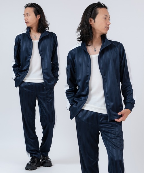 improves（インプローブス）の「シャドーストライプ サイドライン ジャージ トラックジャケット ＆ トラックパンツ（セットアップ・メンズ・ブラック/ネイビー/ネイビー系1/ネイビー系/ブラック系・LARGE/MEDIUM/X-LARGE）」の5枚目の写真
