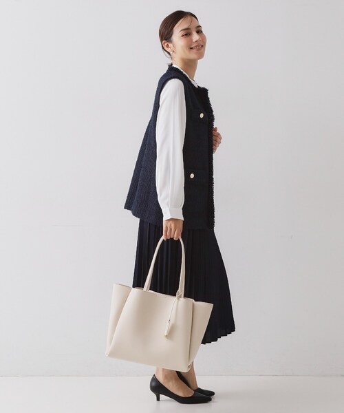 OPAQUE.CLIP（オペークドットクリップ）の「≪通勤・セレモニー対応≫ツイードジレ【洗える】（ベスト・レディース・ネイビー/ブラック系3・42/40/38/36）」の7枚目の写真