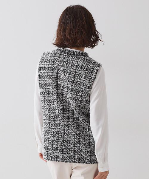 OPAQUE.CLIP（オペークドットクリップ）の「≪通勤・セレモニー対応≫ツイードジレ【洗える】（ベスト・レディース・ネイビー/ブラック系3・42/40/38/36）」の15枚目の写真