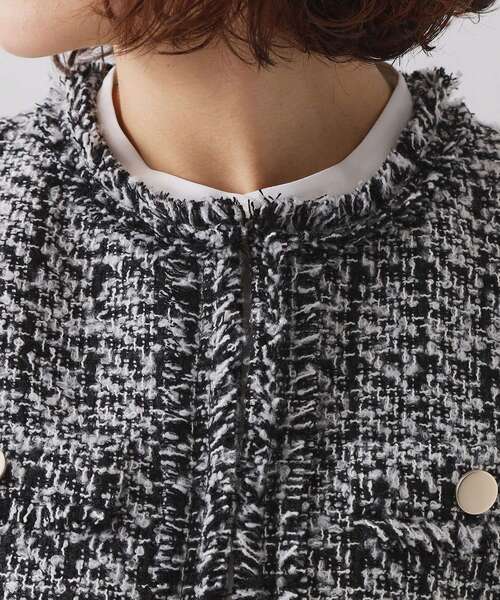 OPAQUE.CLIP（オペークドットクリップ）の「≪通勤・セレモニー対応≫ツイードジレ【洗える】（ベスト・レディース・ネイビー/ブラック系3・42/40/38/36）」の16枚目の写真