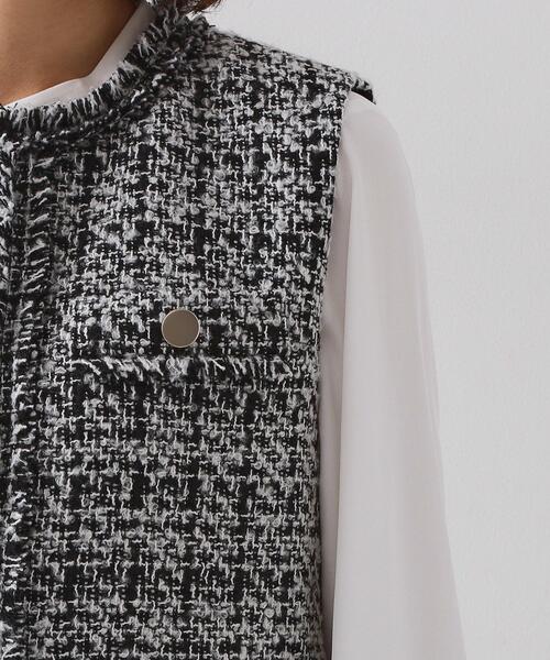 OPAQUE.CLIP（オペークドットクリップ）の「≪通勤・セレモニー対応≫ツイードジレ【洗える】（ベスト・レディース・ネイビー/ブラック系3・42/40/38/36）」の18枚目の写真