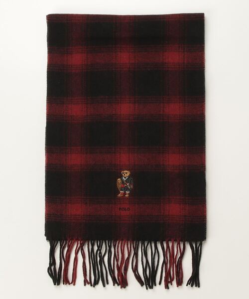 【新品】Polo Ralph Lauren ポロベアマフラー チェック柄 ウール Polo ベア チェック ウール マフラー（マフラー）｜POLO RALPH LAUREN
