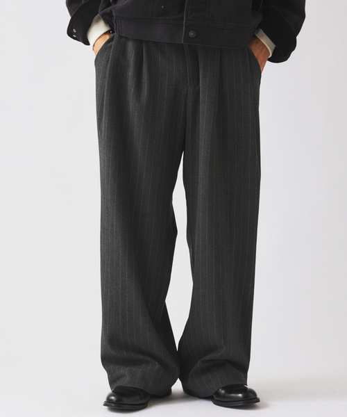 JOURNAL STANDARD relume(ジャーナルスタンダード レリューム)の「ヒールカット ルーズ ストライプ スラックス(スラックス・メンズ・チャコールグレー/ブラウン・LARGE/MEDIUM/SMALL)」の13枚目の写真