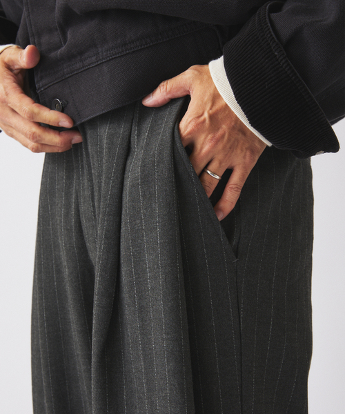 JOURNAL STANDARD relume(ジャーナルスタンダード レリューム)の「ヒールカット ルーズ ストライプ スラックス(スラックス・メンズ・チャコールグレー/ブラウン・LARGE/MEDIUM/SMALL)」の16枚目の写真