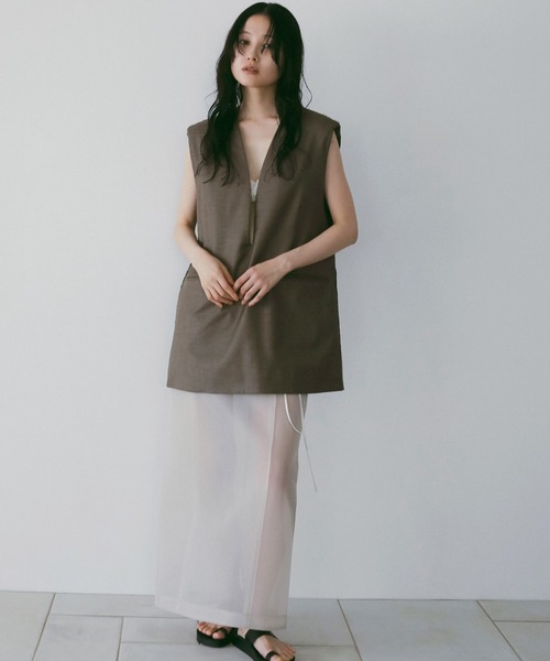 anuke（アンヌーク）の「Sheer Knit Skirt（スカート・レディース・ブラック/アイボリー・FREE）」の3枚目の写真