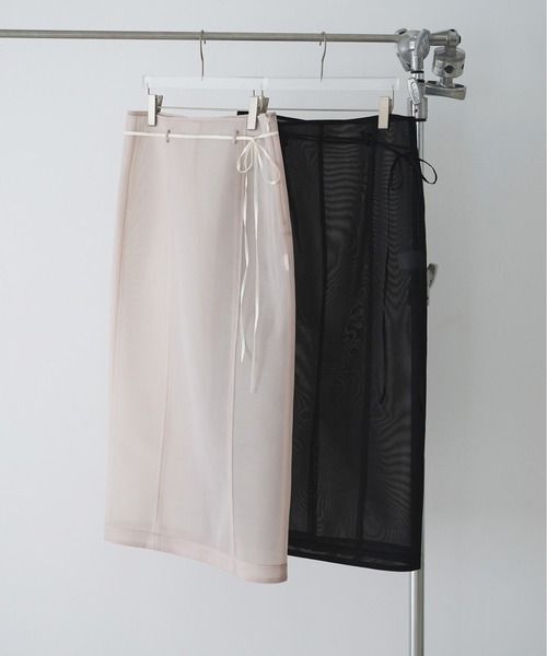 anuke（アンヌーク）の「Sheer Knit Skirt（スカート・レディース・ブラック/アイボリー・FREE）」の10枚目の写真