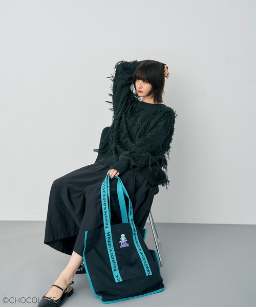 YECCA VECCA（イェッカヴェッカ）の「Whippi&Wrappiトートバッグ（トートバッグ・レディース・ブラック/ライトベージュ・FREE）」の9枚目の写真