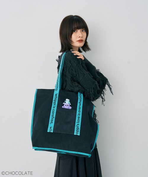 YECCA VECCA（イェッカヴェッカ）の「Whippi&Wrappiトートバッグ（トートバッグ・レディース・ブラック/ライトベージュ・FREE）」の3枚目の写真