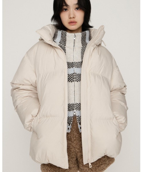 SLY（スライ）の「2WAY PUFFER BZ 2ウェイ パッファーブルゾン 秋服 冬服（ブルゾン・レディース・アイボリー/ブラック/マルチ・1/2）」の21枚目の写真