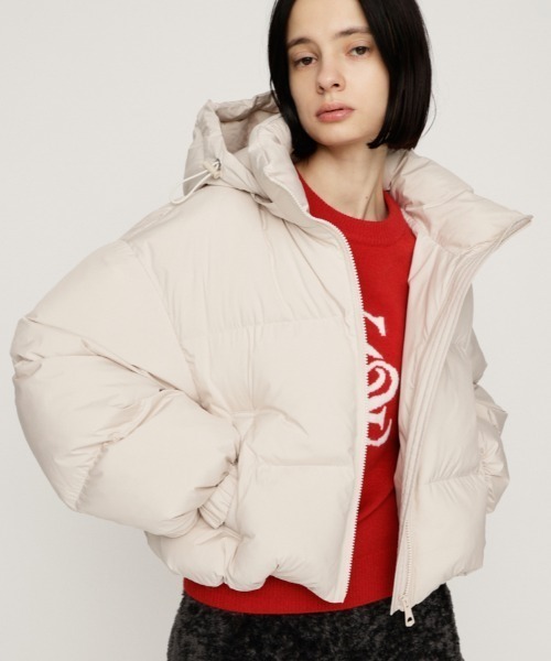 SLY（スライ）の「2WAY PUFFER BZ 2ウェイ パッファーブルゾン 秋服 冬服（ブルゾン・レディース・アイボリー/ブラック/マルチ・1/2）」の7枚目の写真
