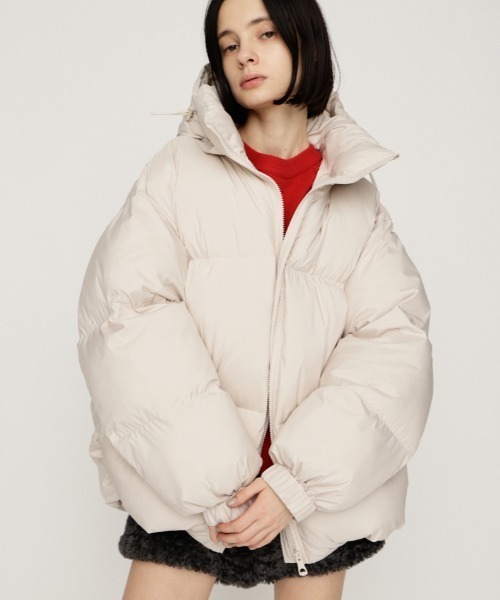 SLY（スライ）の「2WAY PUFFER BZ 2ウェイ パッファーブルゾン 秋服 冬服（ブルゾン・レディース・アイボリー/ブラック/マルチ・1/2）」の13枚目の写真