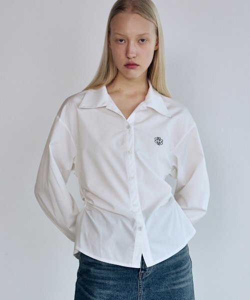 NICK&NICOLE(ニックアンドニコール)の「WRINKLE SLIM LINE SHIRRING SHIRT_IVORY(シャツ/ブラウス・レディース・その他・LARGE/MEDIUM)」の3枚目の写真