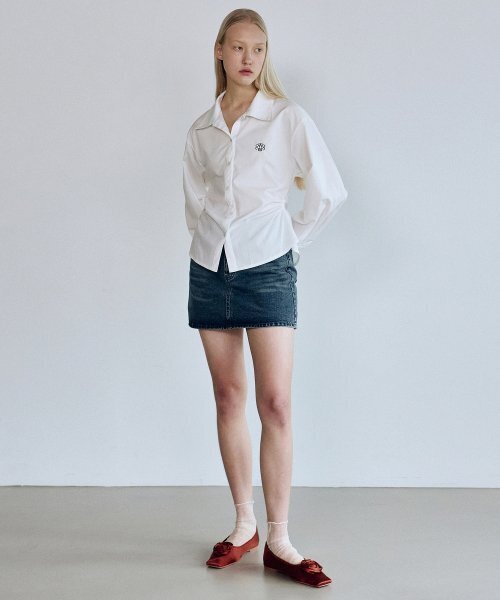 NICK&NICOLE(ニックアンドニコール)の「WRINKLE SLIM LINE SHIRRING SHIRT_IVORY(シャツ/ブラウス・レディース・その他・LARGE/MEDIUM)」の4枚目の写真