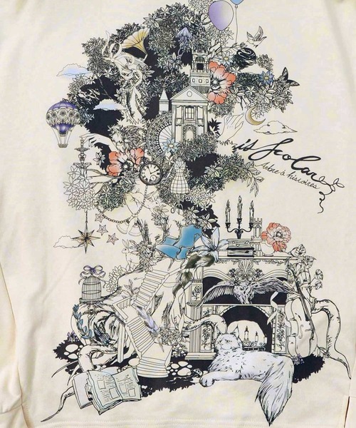 iS ScoLar（イズスカラー）の「553248：フリンジシフォン切替裏毛プルオーバー（Tシャツ/カットソー・レディース・アイボリー/ブラック/杢グレー・M）」の11枚目の写真