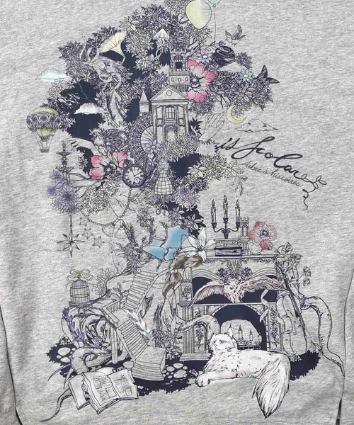 iS ScoLar（イズスカラー）の「553248：フリンジシフォン切替裏毛プルオーバー（Tシャツ/カットソー・レディース・アイボリー/ブラック/杢グレー・M）」の13枚目の写真