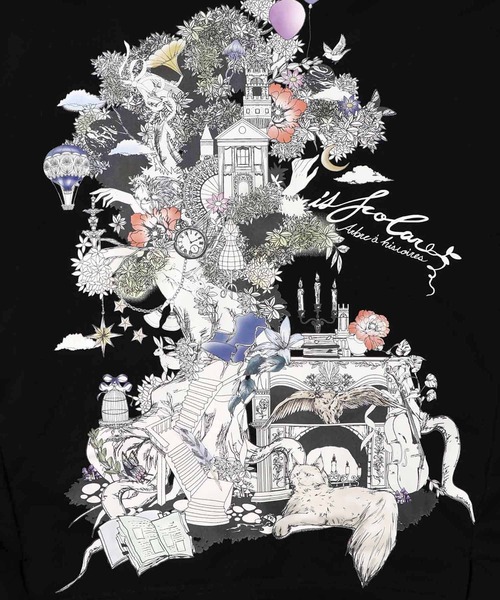 iS ScoLar（イズスカラー）の「553248：フリンジシフォン切替裏毛プルオーバー（Tシャツ/カットソー・レディース・アイボリー/ブラック/杢グレー・M）」の14枚目の写真