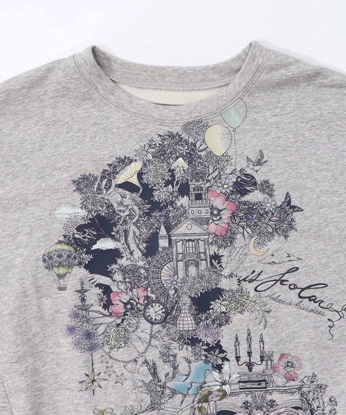 iS ScoLar（イズスカラー）の「553248：フリンジシフォン切替裏毛プルオーバー（Tシャツ/カットソー・レディース・アイボリー/ブラック/杢グレー・M）」の15枚目の写真