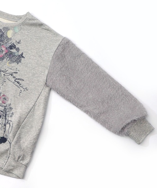 iS ScoLar（イズスカラー）の「553248：フリンジシフォン切替裏毛プルオーバー（Tシャツ/カットソー・レディース・アイボリー/ブラック/杢グレー・M）」の16枚目の写真