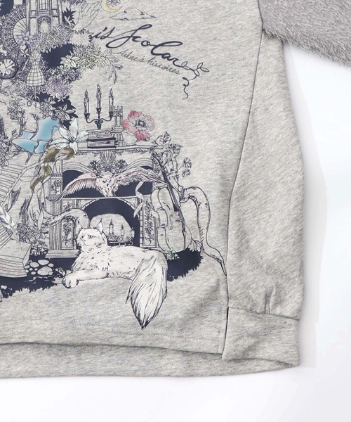 iS ScoLar（イズスカラー）の「553248：フリンジシフォン切替裏毛プルオーバー（Tシャツ/カットソー・レディース・アイボリー/ブラック/杢グレー・M）」の17枚目の写真