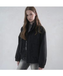 Glossy Art Leather Big Pocket Jacket BLACK