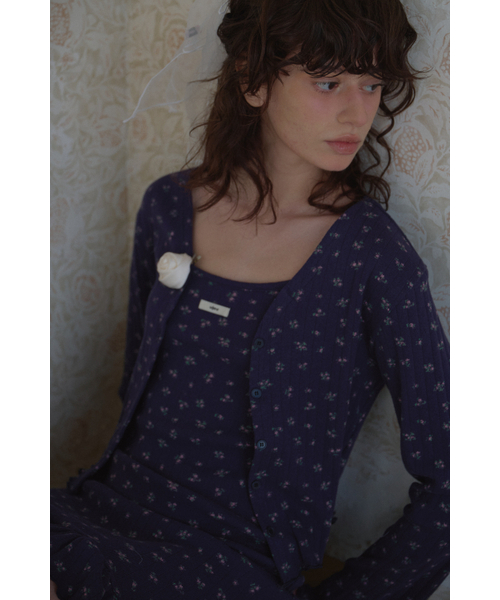 LETERIE(レテリー)の「FLOWER WAVE CARDIGAN_NAVY(カーディガン/ボレロ・レディース・ネイビー・FREE)」の1枚目の写真