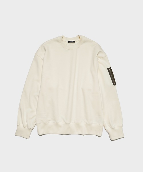 CINOH(チノ)の「【CINOH/チノ】別注CIGAR POCKET CREW NECK SWEAT(スウェット・メンズ・ホワイト/ブラック/グレー・44/46/48)」の2枚目の写真
