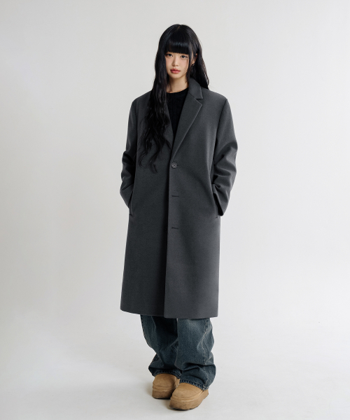 LEMAIN SECOND（リメインセカンド）の「WOOL BLEND OVERFIT SINGLE COAT [CHARCOAL]（チェスターコート・メンズ・その他・MEDIUM/LARGE/X-LARGE）」の4枚目の写真