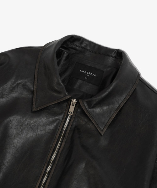 UNDEROFF(アンダーオフ)の「グロッシービンテージレザージャケットブラウン(その他アウター・メンズ・ブラウン・MEDIUM/LARGE/X-LARGE)」の5枚目の写真