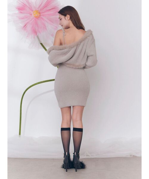 EATME(イートミー)の「ニットベアワンピース&ファートリムボレロセット(ワンピース・レディース・オフホワイト/グレー/ブラック・FREE)」の16枚目の写真