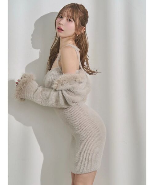 EATME(イートミー)の「ニットベアワンピース&ファートリムボレロセット(ワンピース・レディース・オフホワイト/グレー/ブラック・FREE)」の21枚目の写真