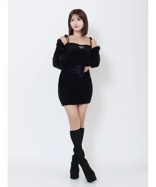 EATME（イートミー）の「ニットベアワンピース&ファートリムボレロセット（ワンピース・レディース・オフホワイト/グレー/ブラック・FREE）」の20枚目の写真