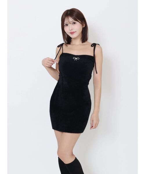 EATME（イートミー）の「ニットベアワンピース&ファートリムボレロセット（ワンピース・レディース・オフホワイト/グレー/ブラック・FREE）」の18枚目の写真