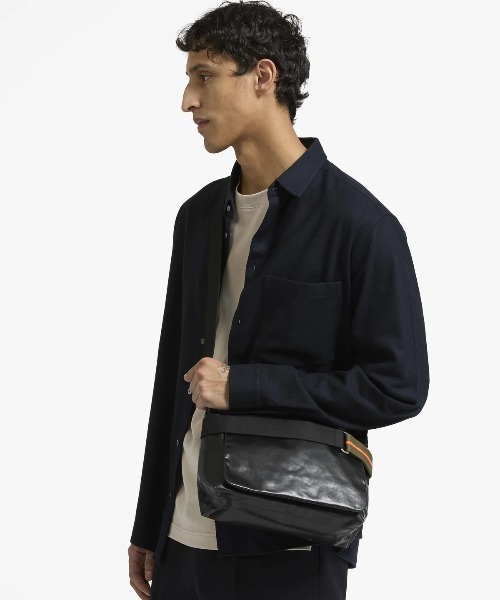 Jack Gomme(ジャックゴム)の「【JACK GOMME】ショルダーバッグ メッセンジャーバッグ RIGA Sac besace(ショルダーバッグ・メンズ・ベージュ/ブラック・FREE)」の12枚目の写真