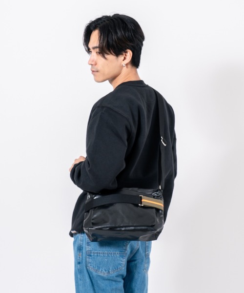 Jack Gomme(ジャックゴム)の「【JACK GOMME】ショルダーバッグ メッセンジャーバッグ RIGA Sac besace(ショルダーバッグ・メンズ・ベージュ/ブラック・FREE)」の13枚目の写真