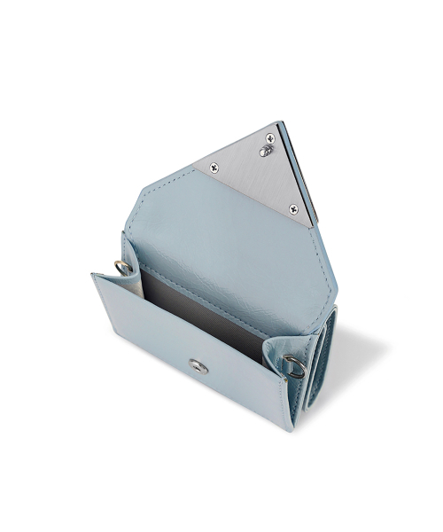CRINKLE TRIANGLE TRIPLE WALLET - HAZE BLUE（札入れ/マネークリップ