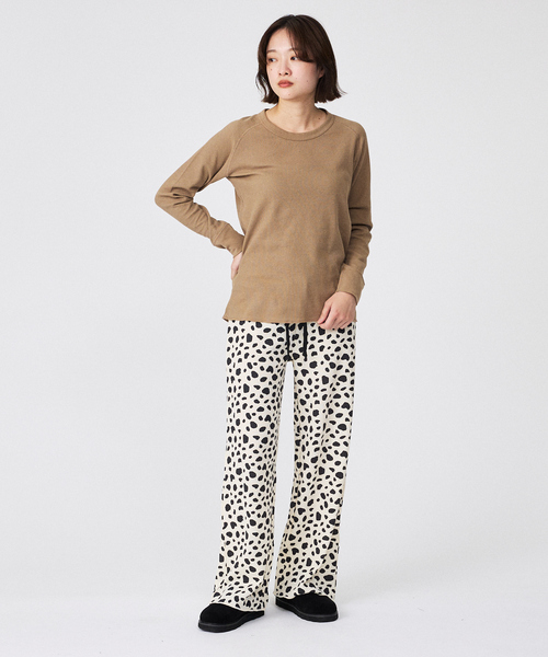 FRUIT OF THE LOOM（フルーツオブザルーム）の「【FRUIT OF THE LOOM/フルーツ オブ ザ ルーム】【上下2点セット】ワッフルルームウエアアニマル/アニマル/ギフト/おうち/パジャマ【WEB限定】（ルームウェア/パジャマ・レディース・ブラック/グレー/ブラウン・M/L）」の8枚目の写真