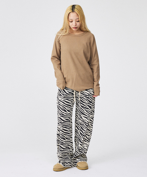 FRUIT OF THE LOOM（フルーツオブザルーム）の「【FRUIT OF THE LOOM/フルーツ オブ ザ ルーム】【上下2点セット】ワッフルルームウエアアニマル/アニマル/ギフト/おうち/パジャマ【WEB限定】（ルームウェア/パジャマ・レディース・ブラック/グレー/ブラウン・M/L）」の12枚目の写真