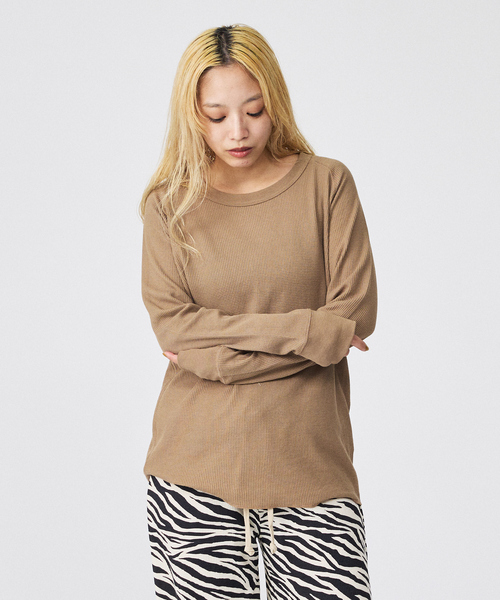 FRUIT OF THE LOOM（フルーツオブザルーム）の「【FRUIT OF THE LOOM/フルーツ オブ ザ ルーム】【上下2点セット】ワッフルルームウエアアニマル/アニマル/ギフト/おうち/パジャマ【WEB限定】（ルームウェア/パジャマ・レディース・ブラック/グレー/ブラウン・M/L）」の13枚目の写真